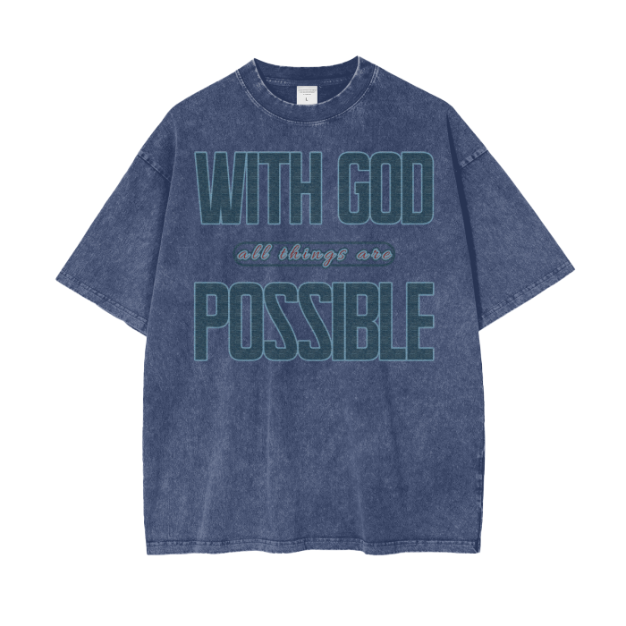 With God All Things Are Possible Tee - Blue