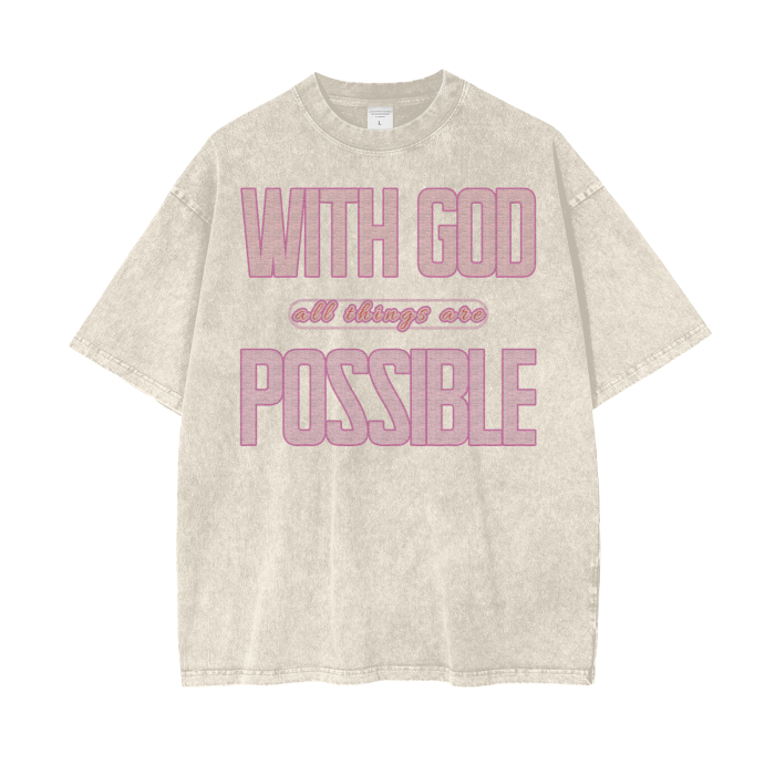 With God All Things Are Possible Tee - Pink