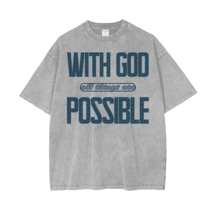 With God All Things Are Possible Tee - Blue