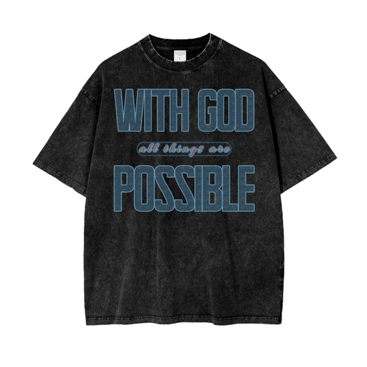 With God All Things Are Possible Tee - Blue