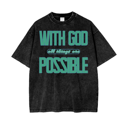 With God All Things Are Possible Tee - Blue