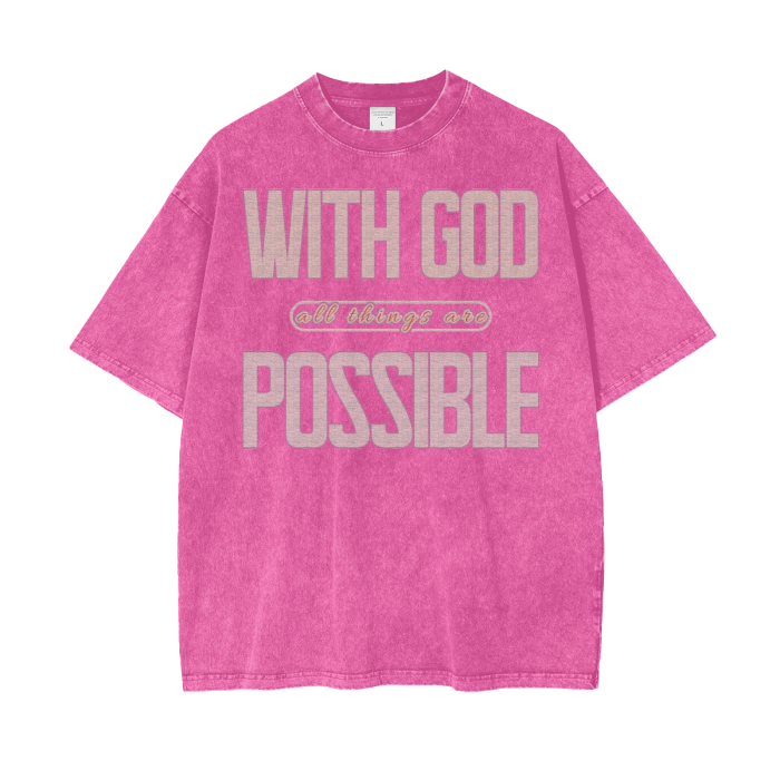 With God All Things Are Possible Tee - Pink